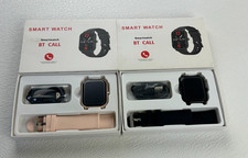 2 Smartwatch Fitness Tracker BT Call Bluetooth Watch Pink Black New In Box