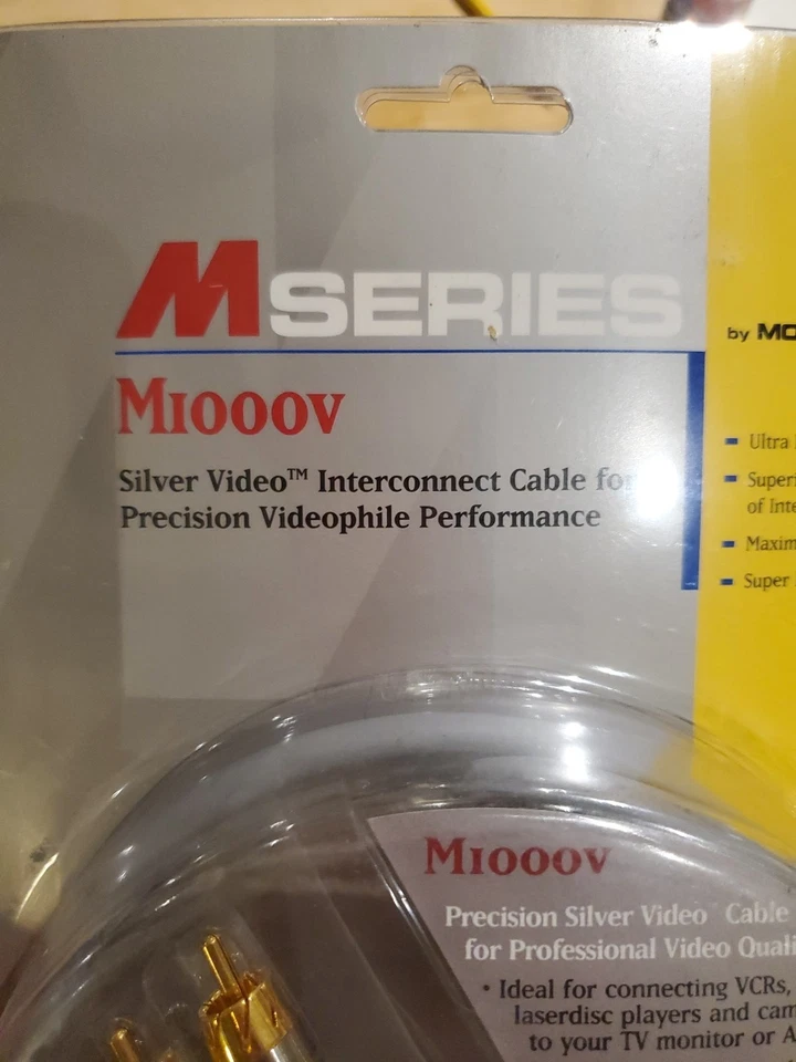 Monster M1000V Silver Composite Video Cable MSeries Single RCA 3.2 ft 1M - NEW - Image 3 of 4