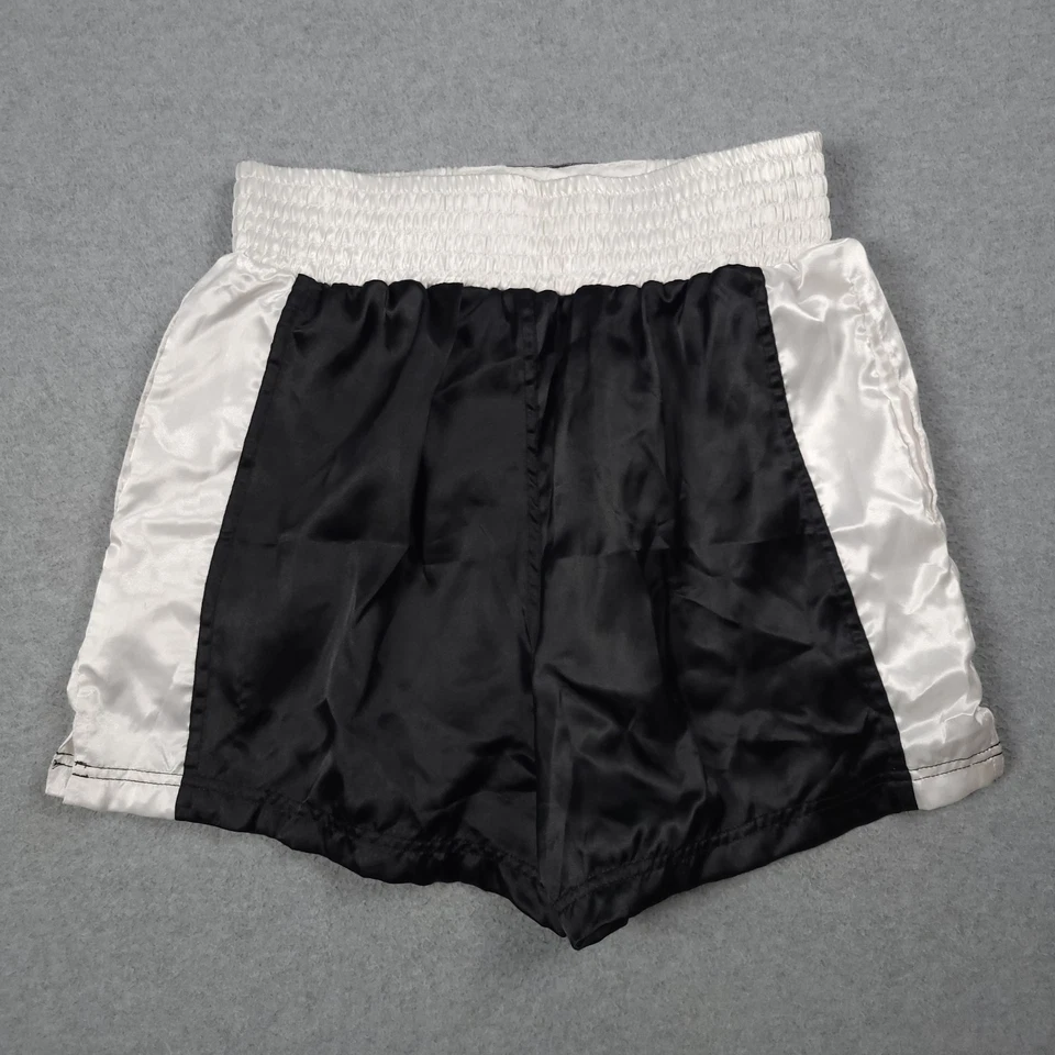 Pantalones Cortos de Boxeo Everlast De Colección Hombres Grandes Negros Blancos Años 90 Satén Entrenamiento de Lucha Foto 2 de 4