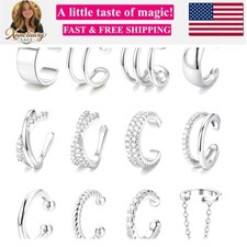 12Pcs Ear Cuffs Non Piercing - 14K Gold Plated Ear Cuff Earrings for Women Ad...