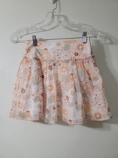Chlo  Skirt Girls Size 10 Peach Ruffle Floral Lined Designer