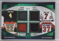 2017 Leaf ITG Used Quad Memorabilia Green 5/7 Kevin Hatcher Chris Chelios 0f4