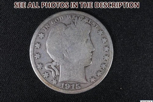 NobleSpirit 1915 D Barber Half Dollar Silver Good
