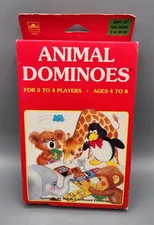 Animal Dominoes Card Game for Kids 30 Sturdy Animal Cards by Golden 1991 NOS
