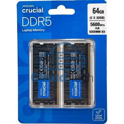 Crucial CT32G56C46S5 64GB (2 x 32GB) DDR5 5600 SODIMM RAM Set