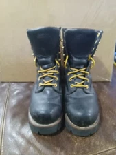 WOMEN'S CHIPPEWA LOGGER BOOTS BLACK SZ. 7.5 W PRE OWNED
