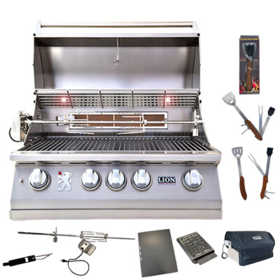 Lion 32 Inch 4 Burner Gas Grill L75000 W 5 In 1 Bbq Tool Set Ebay