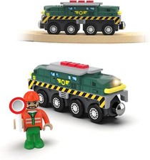 Green Tank Electric Locomotive For Thomas Brio Wooden Train Track Gift