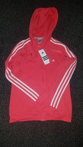 adidas 3 stripe pink track jacket
