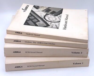 AMIGA ROM Kernel Manual Volume 1 & 2 Hardware Reference UI Intuition Vintage LOT