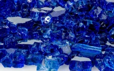 Fireglass Sapphire Blue reflective 1/2 inch fireplace fire pit glass pick weight