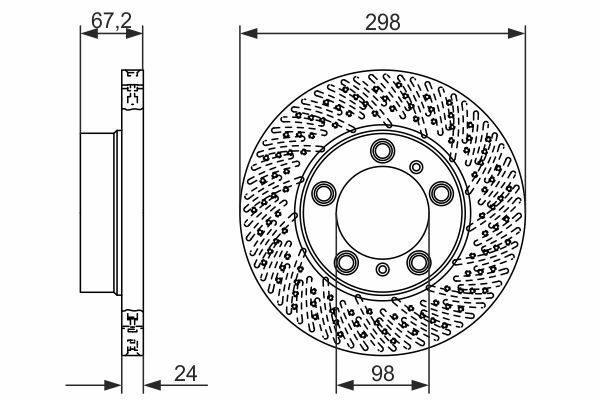 2X Bremsscheibe Vorne Rechts Bosch 0 986 479 675 FüR Porsche-image