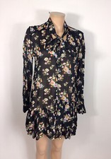 Zara Floral Ruffle Dress Womens XS
