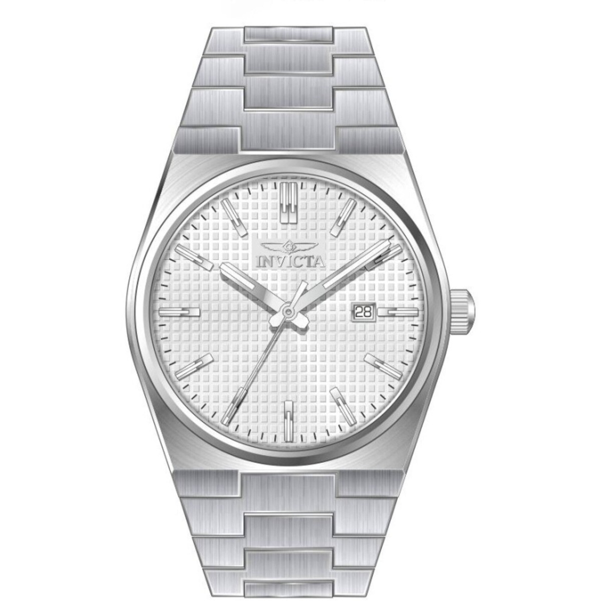 ホワイトダイヤモンド　26-41.42 Invicta Men's Watch Speedway Quartz Silver Dial Stainless Steel