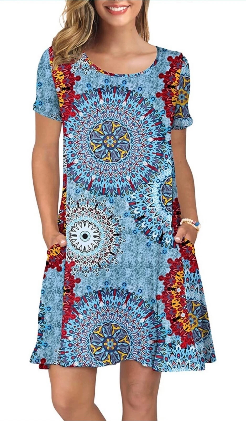 Women's Summer Casual T Shirt Dresses Short Sleeve Swing Dress with Pockets M
Opens in a new window