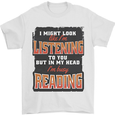Mein Kopf I'M Busy Lesen Bücherwurm Herren 100% Baumwolle