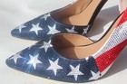 INC USA Flag High heels shoes women 11.5, 12  crystals 4th of July 326 Offer — photo 2