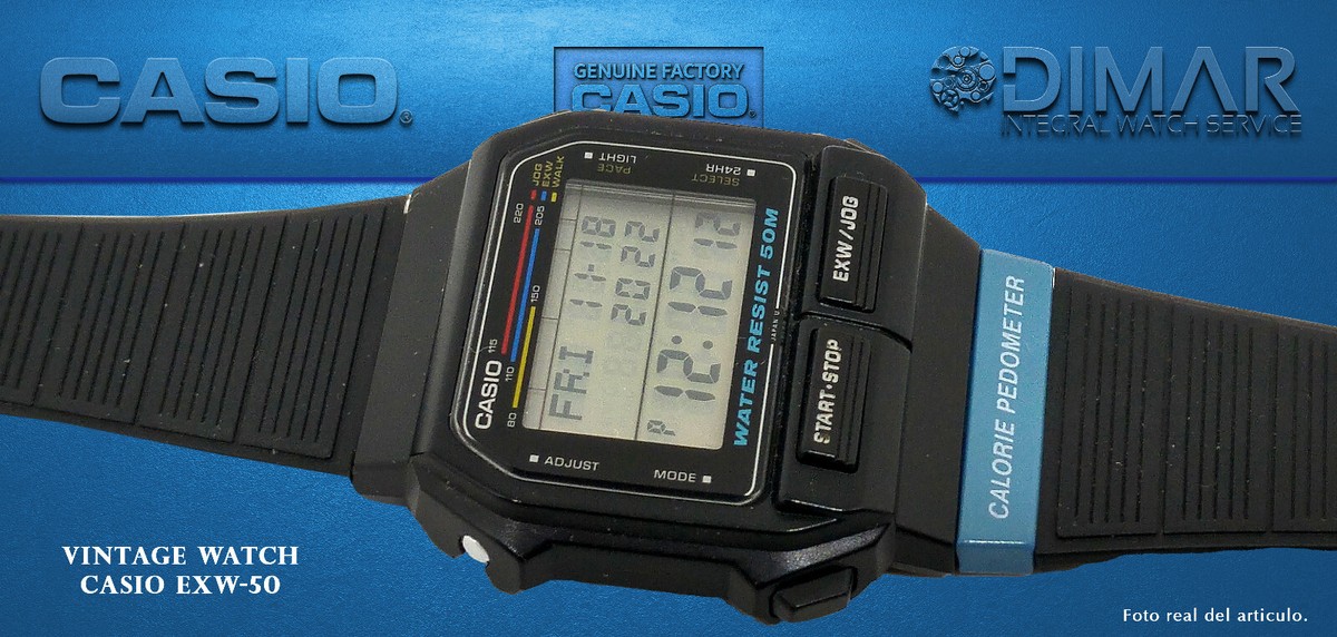 希少 CASIO カシオ CALORIE PEDOMETER EXW-50 稼働 Casio EXW-50 Digital Watch/calorie Jog Walk Very Good Condition