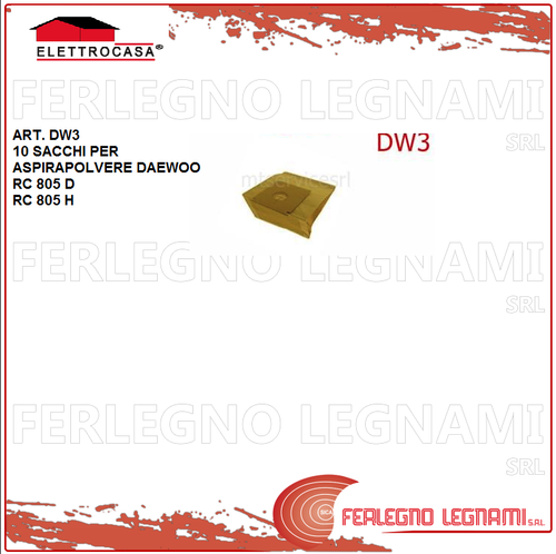 ELETTROCASA SACCHETTI ASPIRAPOLVERE DAEWOO DW3 10pz | eBay