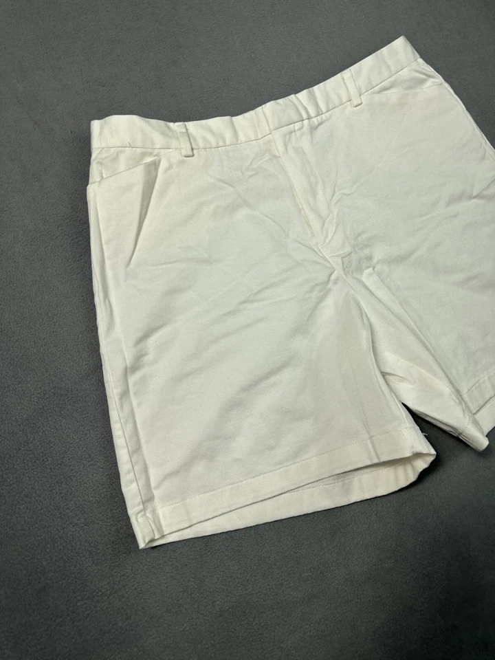Pantalones Cortos Mujer 14 DOCKERS Off White Elastizados Planos Tiro Alto Dupont Stain Defend Foto 3 de 4