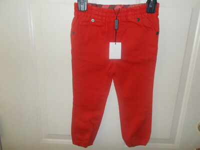 Burberry Children Girls Eloise Pants Orange Red Cotton Check sz