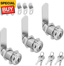 Cabinet Cam Lock Keyed Alike, 1-3/8'' Cam Locks 3PCS Secure Files Drawers RV Sto
