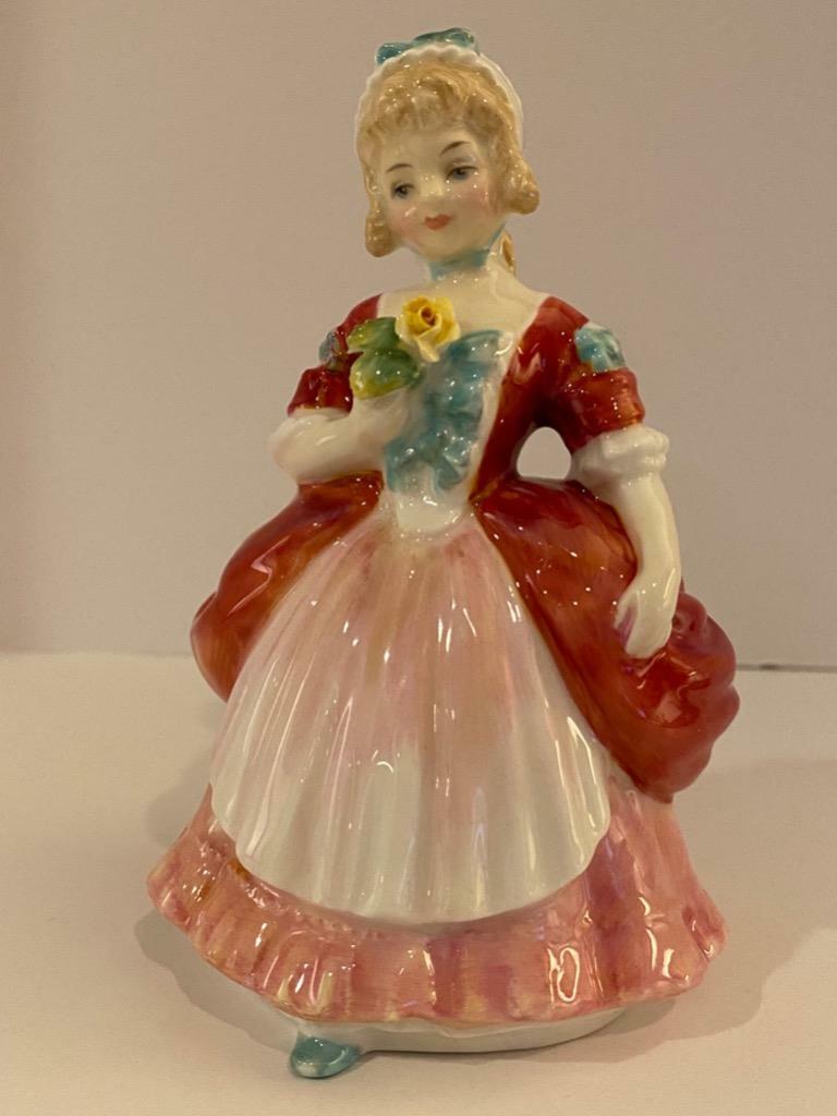 royal doulton figurines red dress Traditional Marie Often characterised by the toe peeping out from a swirling dress 1930s Royal Doulton Top O'