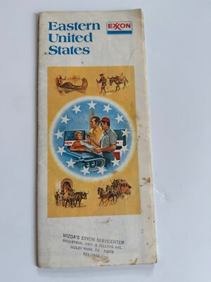 Eastern United States EXXON Road Map Tiger Tips