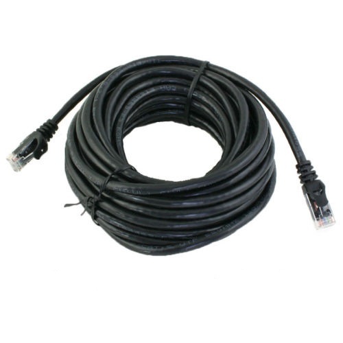 Cable de red LAN Ethernet CAT6 100 FT RJ45 cable de conexión para enrutador PC XBox NEGRO - Imagen 2 de 4