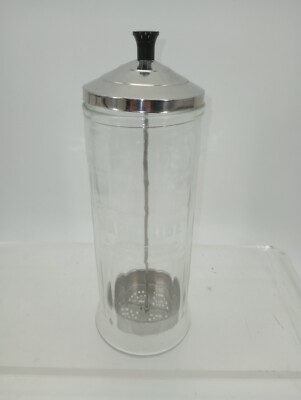 Vintage Barber Shop King Research Barbicide Glass Container Jar 11.5 inches