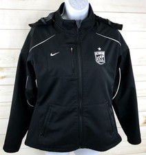 Nike Women's Full Zip Removable Hood Jacket Sz Small Black 337298-010 EUC A3313
