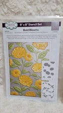Creative Expressions Bold Blooms Stencil And Embossing Folder Set