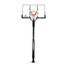 Height Adjustable In Ground Basketball Hoop 60 Inch Tempered Glass Backboard