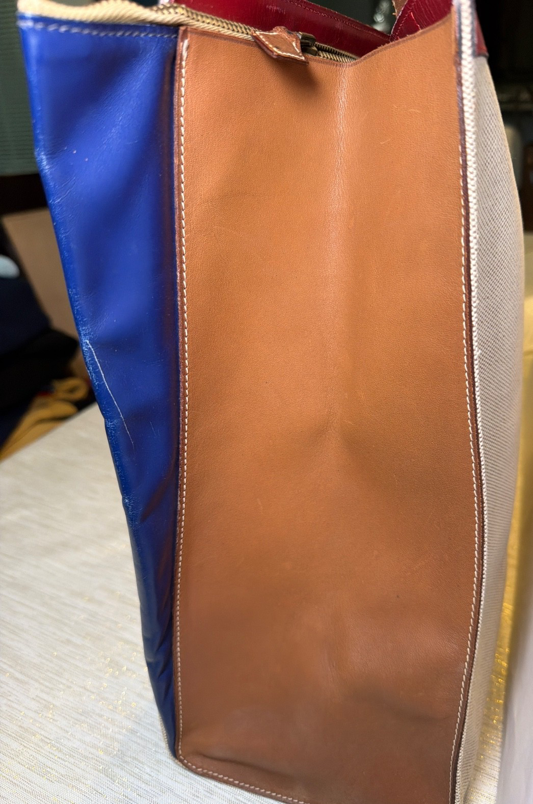 Hermès Toile Sac Himalaya Symbiose 43 with Gold Hardware RARE Authentic image 6