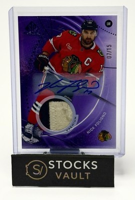 2025-26 SP Game Used Nick Foligno Purple Auto Patch Premium Memorabilia /15
