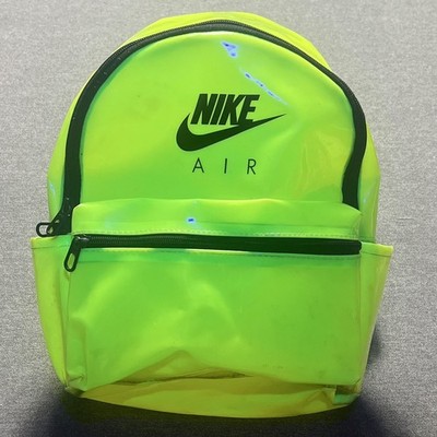 Nike Air Mini Backpack Volt Yellow Futura Logo TPU Glossy Small Bag Clear Neon