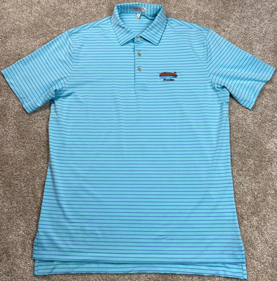 Peter Millar Summer Comfort Polo Golf Shirt M Walloon Lake Country Club Woodies