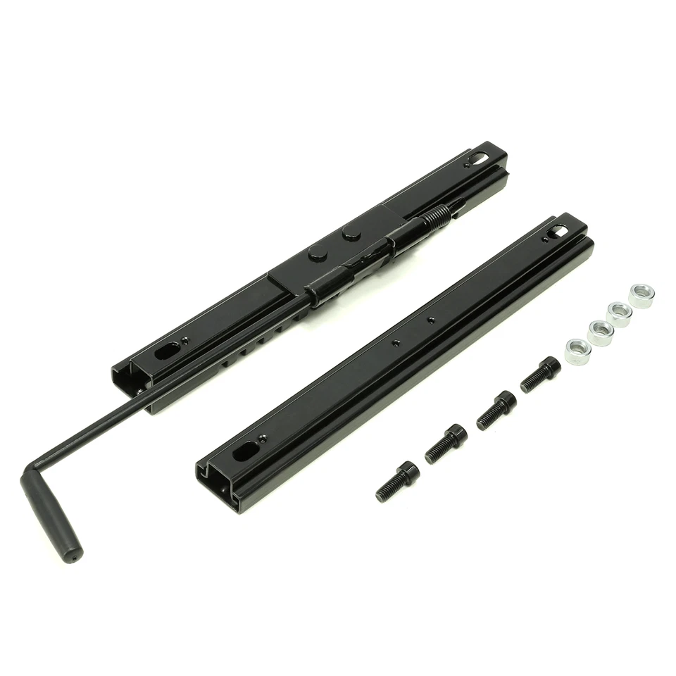 1 par de asientos de carreras reclinables universales principales negros de fibra de carbono PVC con deslizador Foto 3 de 4