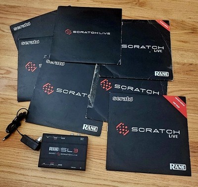 Rane SL3 Scratch Live Serato DJ Interface with Power Supply And 7 Vinyls