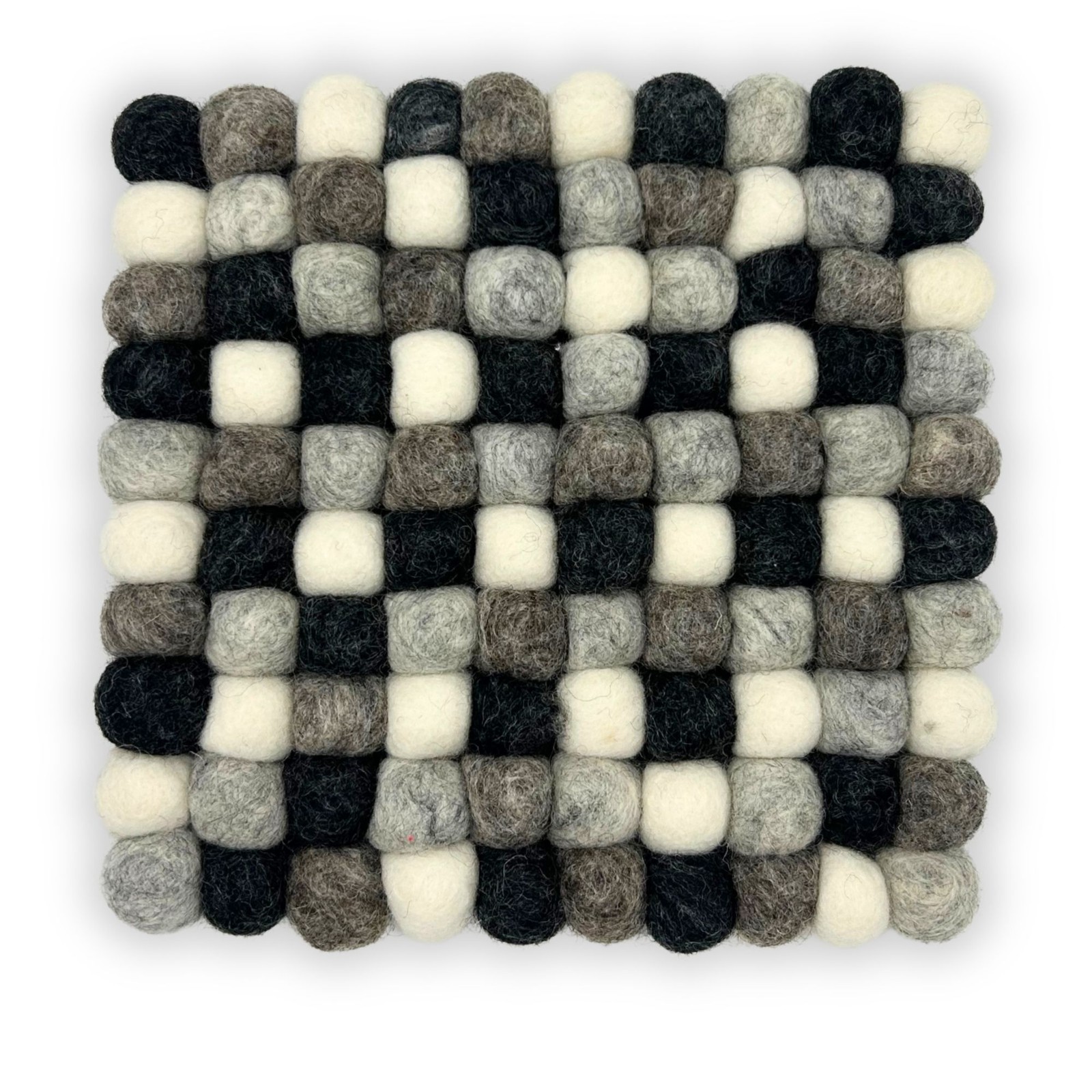 Ball Square Placemat Felt -Multi Colour Placemats & Grey
