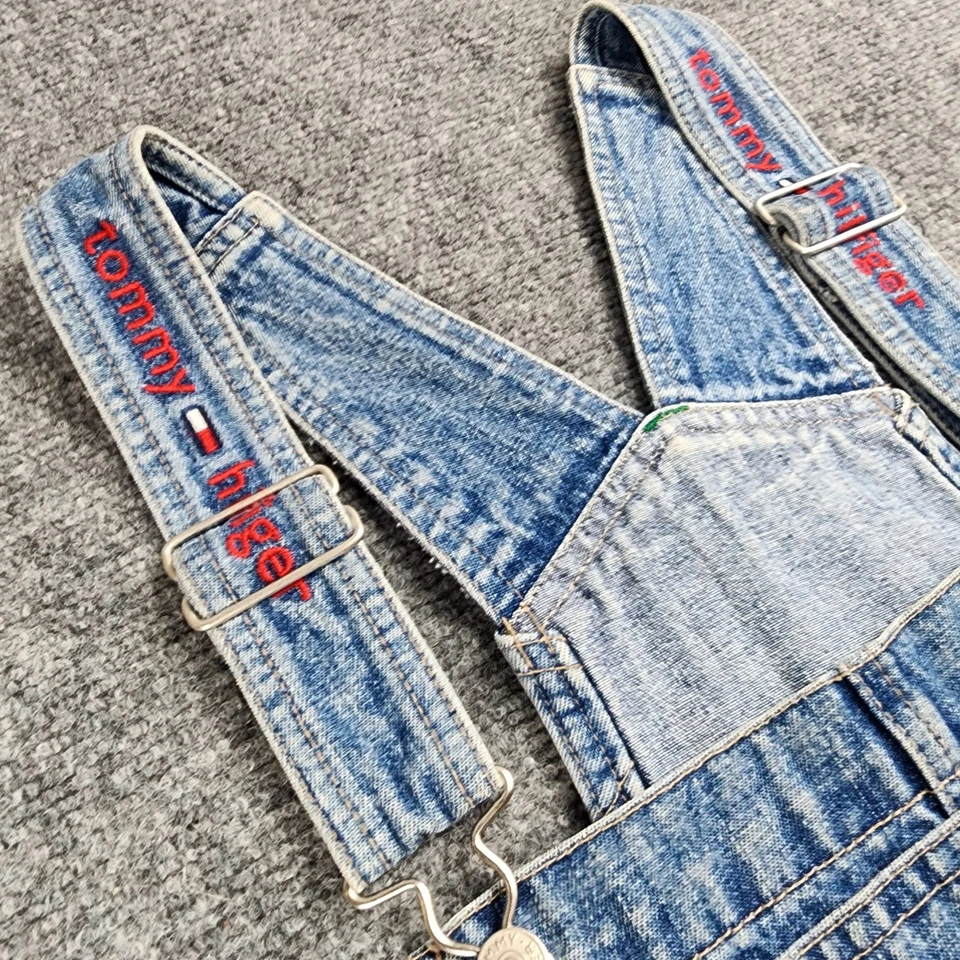 De colección Tommy Hilfiger Jeans Falda Mono Carpintero Logo Correas Mujer M Y2K Foto 3 de 4