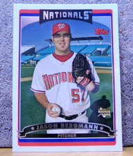 BASEBALL CARD COOL PICTURE TOPPS ROOKIE JASON BERGMANN NATIONALS 2005 ERA 2.19. rookie card picture