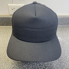 Vintage New Era Foremost Blank Snapback Mesh Trucker Black USA Made Small-Medium