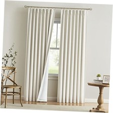 Pinch Pleated Full Blackout Curtains Linen 40"W x 95"L Pack of 2 Natural