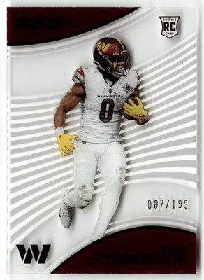 Panini 2022 Chronicles Clear Vision NFL No. CVR-14 Brian Robinson Jr. Red 87/199