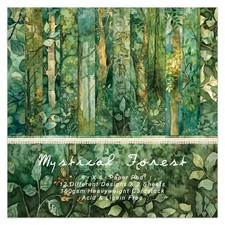 Green Scrapbook Paper Pad 6 x 6 in- 24 Sheets Forest Patterned Designed Tree ...