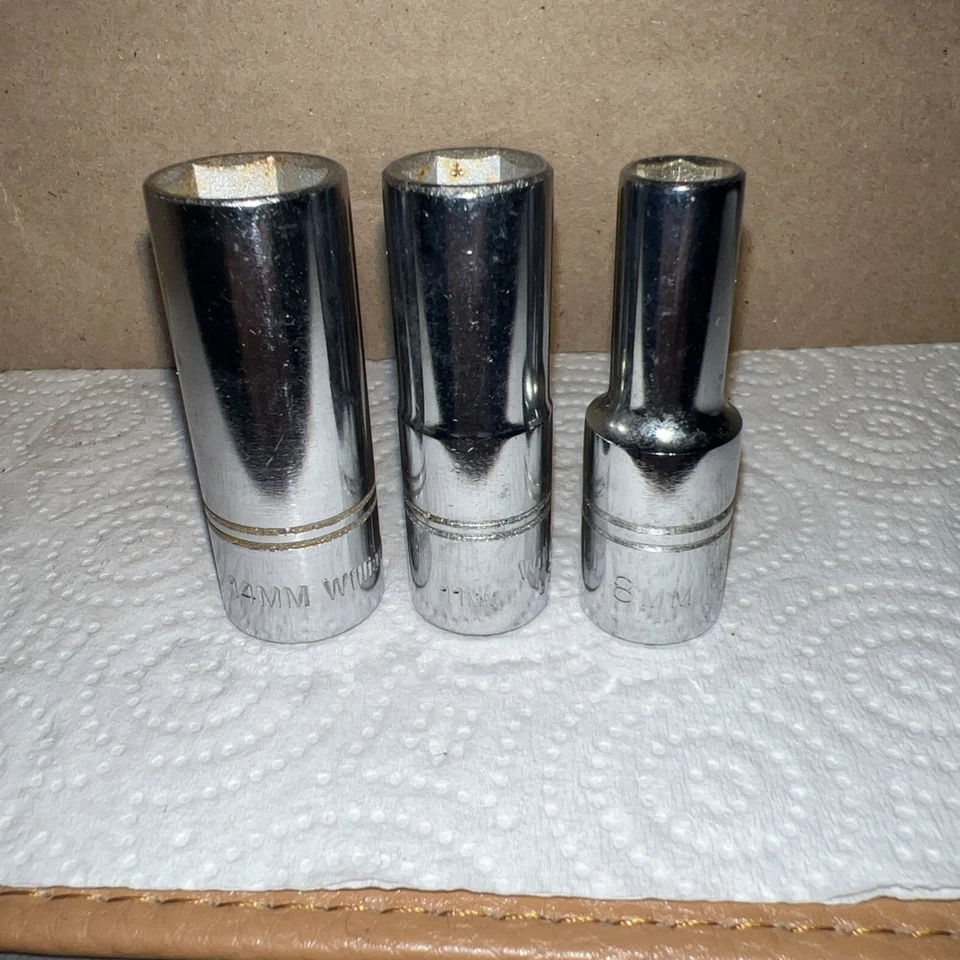 NOS Lot- 3 Vintage WILLIAMS METRIC SOCKETS, 3/8 Drive. 6-Point, Made in USA - Image 2 of 4