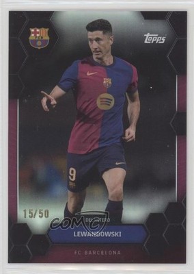2024-25 Topps FC Barcelona Fan Set Black 15/50 Robert Lewandowski #20 7y2