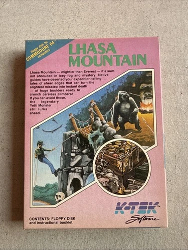 rare commodore 64 lhasa mountain floppy disk in box K-tek Software
