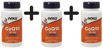 3 x NOW Foods CoQ10, 30mg - 60 vcaps (144,39 EUR/kg)